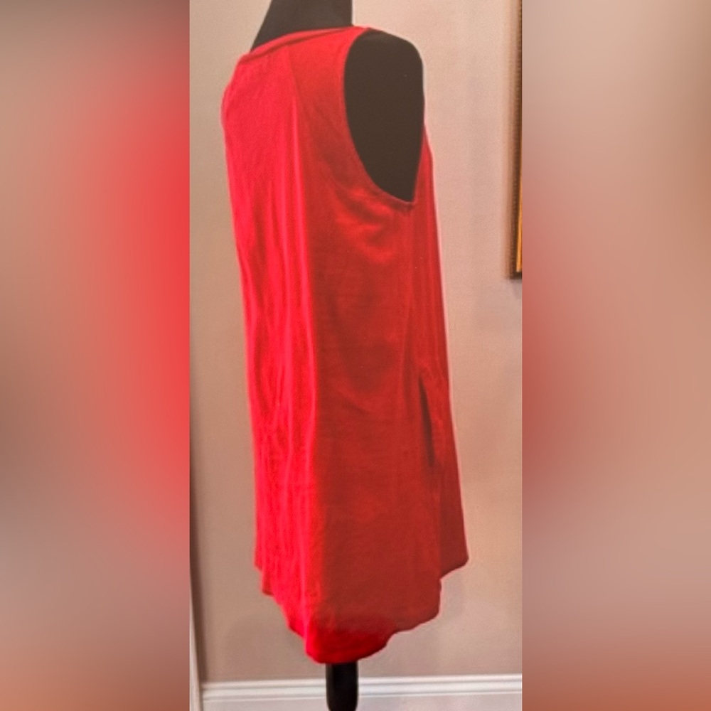 August silk ladies pullover tank dress size large sleeveless all cotton Midi EUC - Picture 7 of 17